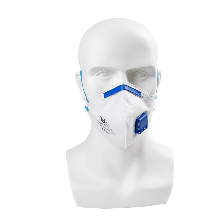 قناع وجه تنفس FFP2 قابل للطي مع صمام