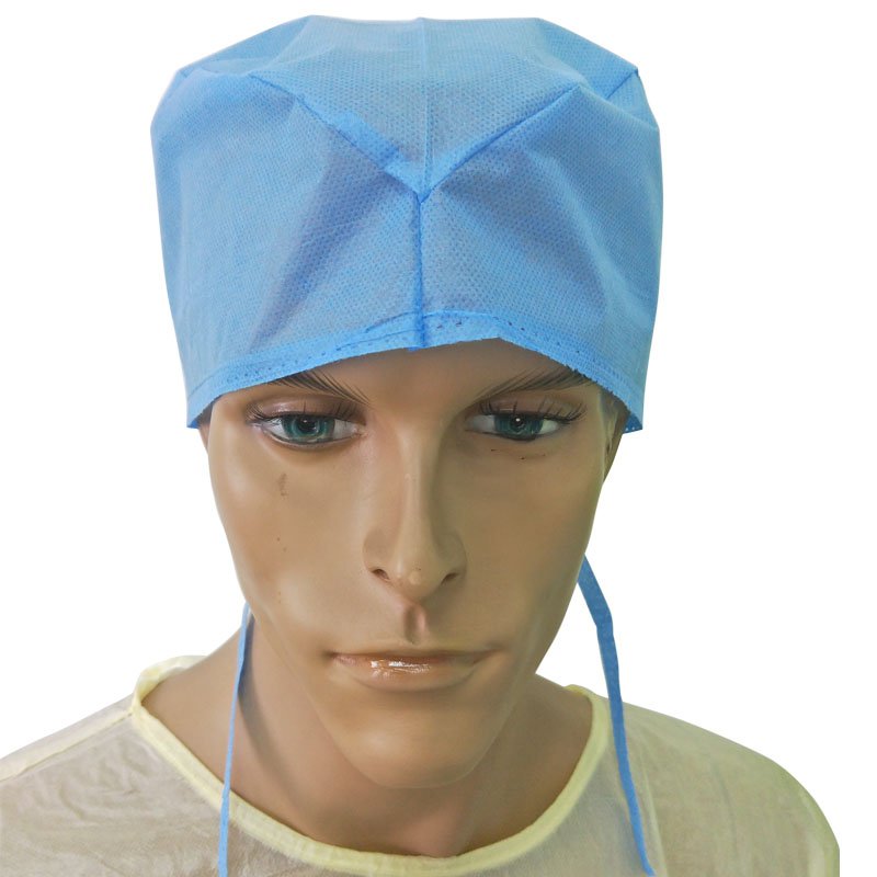 قبعة الطبيب الطبية المصنوعة يدويا قبعة محبوكة يمكن التخلص منها مع العلاقات على الظهر
